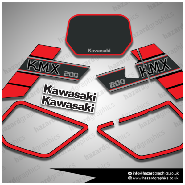Kawasaki KMX 200 Black Model(1) Kawasaki KMX 200 Graphics Black / Red Model