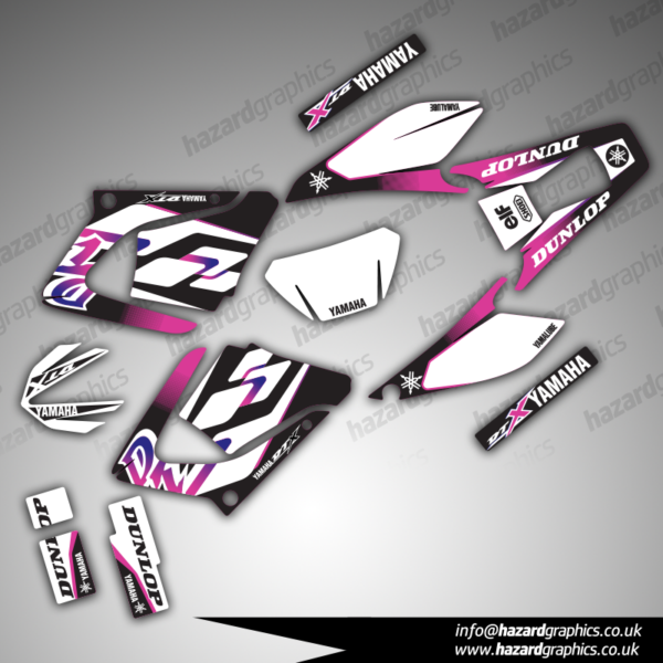 Yamaha DT 125X (pink)(2) Yamaha DT 125RE / DT 125X Graphics Kit