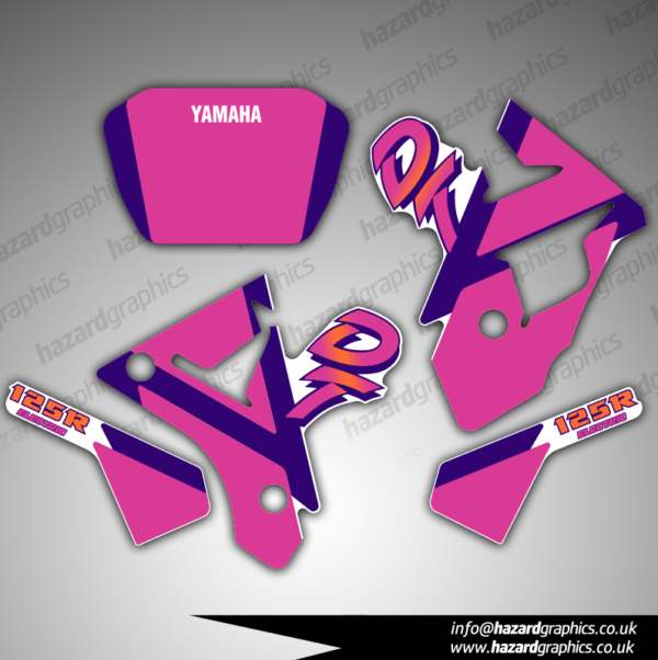1992 Yamaha DT125R White (Electric)(2) Yamaha DT 125R Graphics (1992) White / Pink (Electric) Model